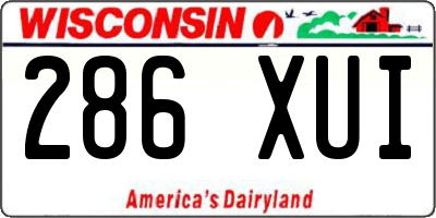 WI license plate 286XUI