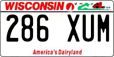WI license plate 286XUM