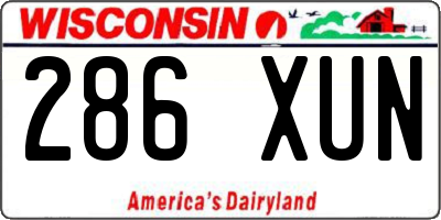 WI license plate 286XUN