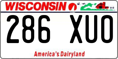 WI license plate 286XUO