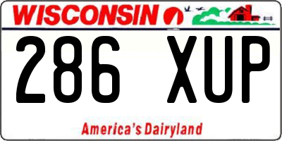 WI license plate 286XUP