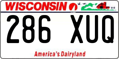 WI license plate 286XUQ