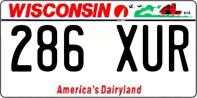 WI license plate 286XUR