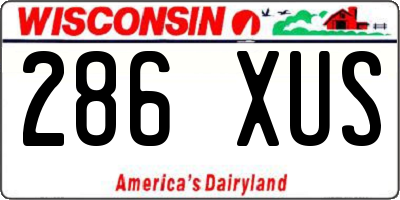 WI license plate 286XUS