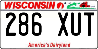 WI license plate 286XUT