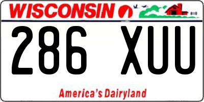 WI license plate 286XUU