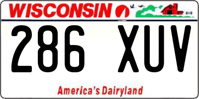 WI license plate 286XUV