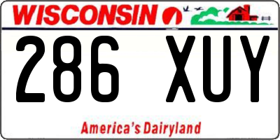 WI license plate 286XUY