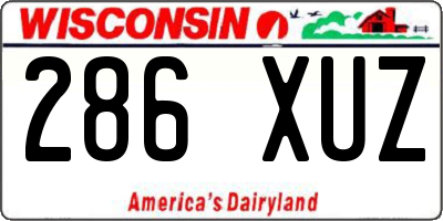 WI license plate 286XUZ