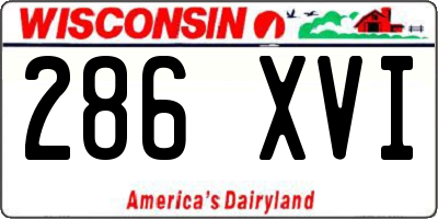 WI license plate 286XVI