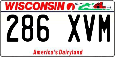 WI license plate 286XVM