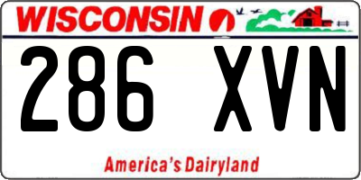 WI license plate 286XVN