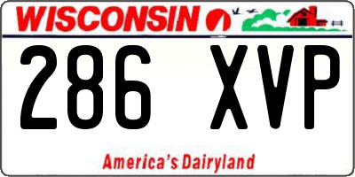 WI license plate 286XVP