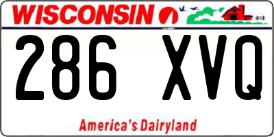 WI license plate 286XVQ