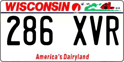 WI license plate 286XVR