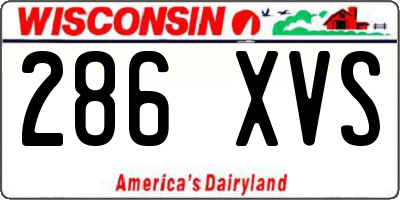 WI license plate 286XVS