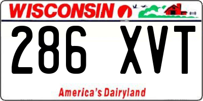 WI license plate 286XVT