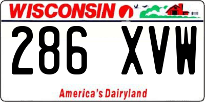 WI license plate 286XVW