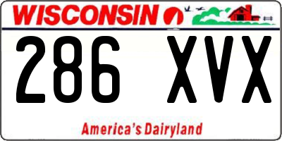 WI license plate 286XVX