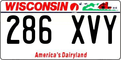 WI license plate 286XVY