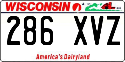 WI license plate 286XVZ