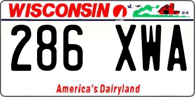 WI license plate 286XWA