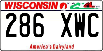 WI license plate 286XWC