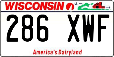 WI license plate 286XWF