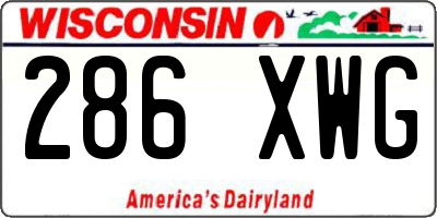 WI license plate 286XWG