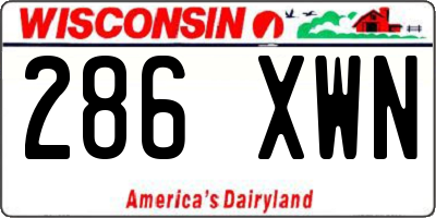 WI license plate 286XWN