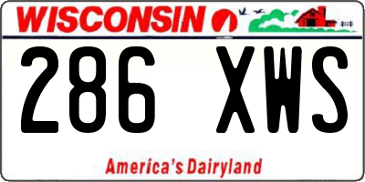 WI license plate 286XWS