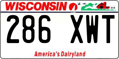 WI license plate 286XWT