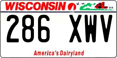 WI license plate 286XWV