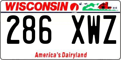 WI license plate 286XWZ