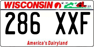 WI license plate 286XXF
