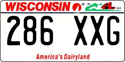 WI license plate 286XXG