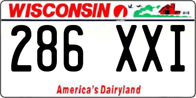 WI license plate 286XXI