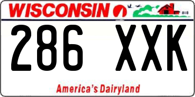 WI license plate 286XXK