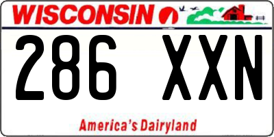 WI license plate 286XXN