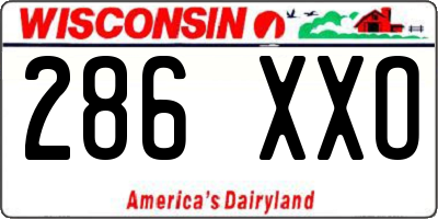WI license plate 286XXO