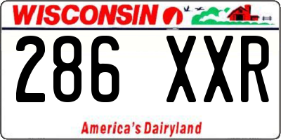 WI license plate 286XXR