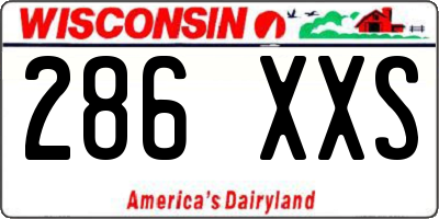 WI license plate 286XXS