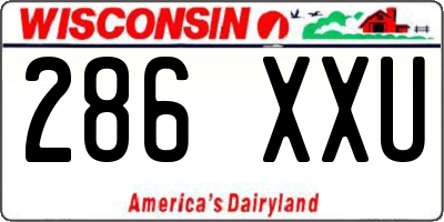 WI license plate 286XXU