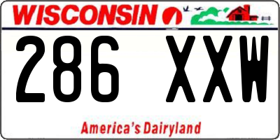 WI license plate 286XXW