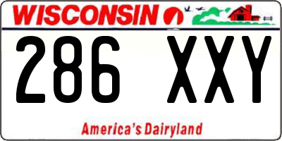 WI license plate 286XXY