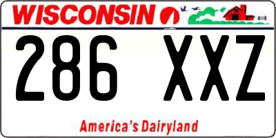 WI license plate 286XXZ