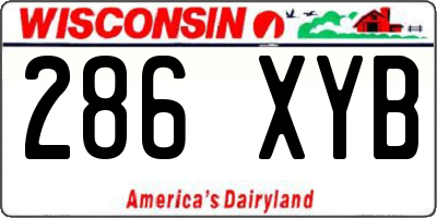 WI license plate 286XYB