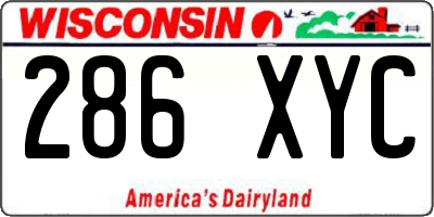 WI license plate 286XYC