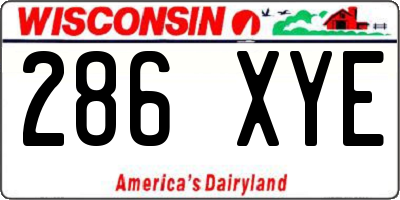 WI license plate 286XYE