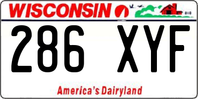 WI license plate 286XYF